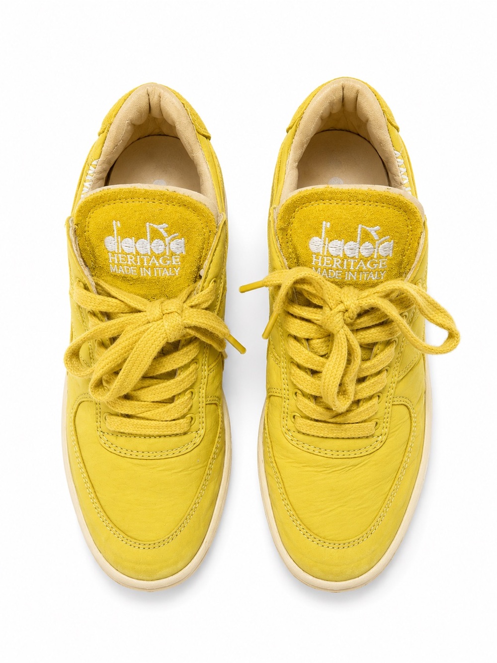 Women's Yellow Low-Top Lace Sneakers